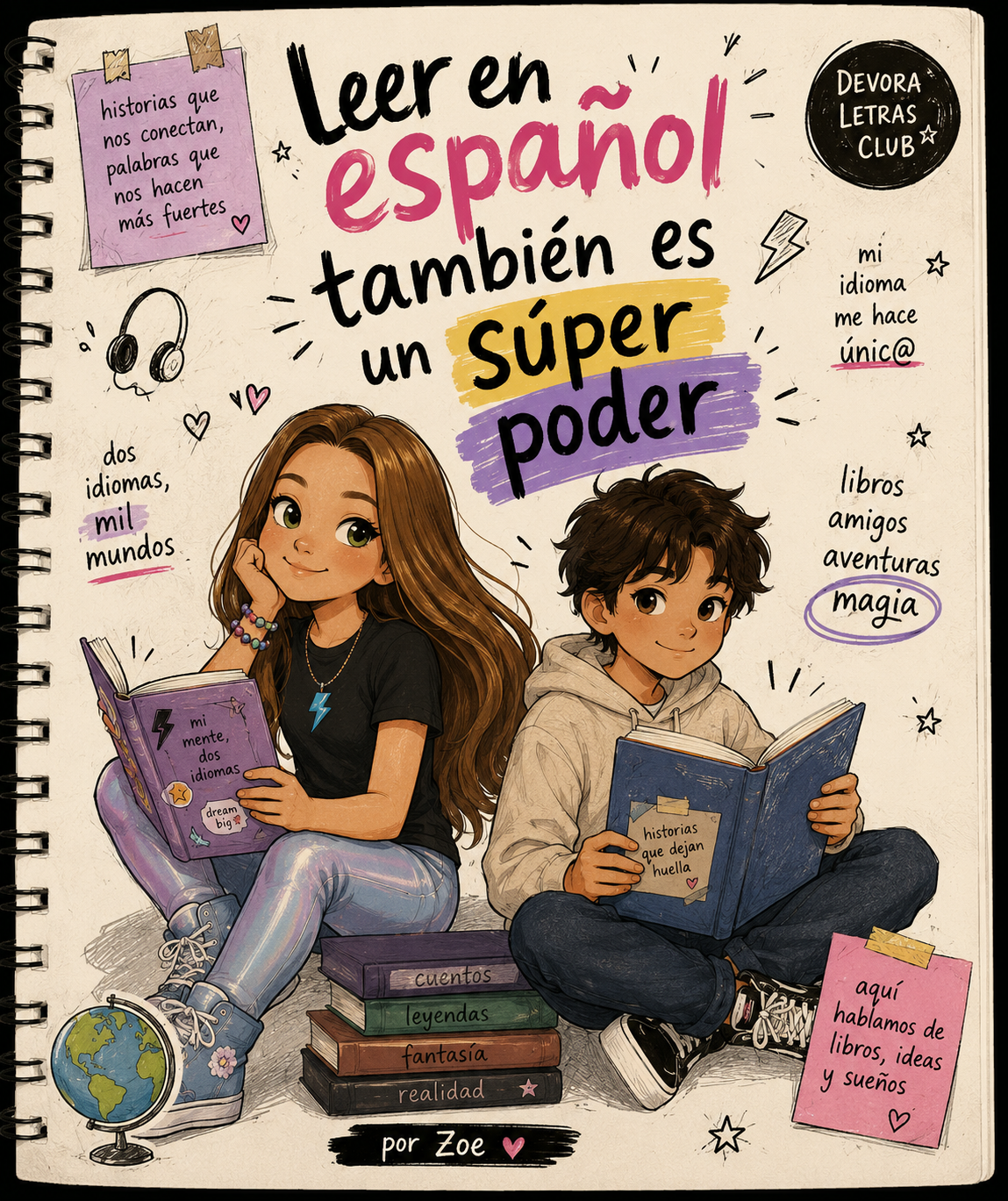 Cuaderno: Leer en español también es un súper poder
